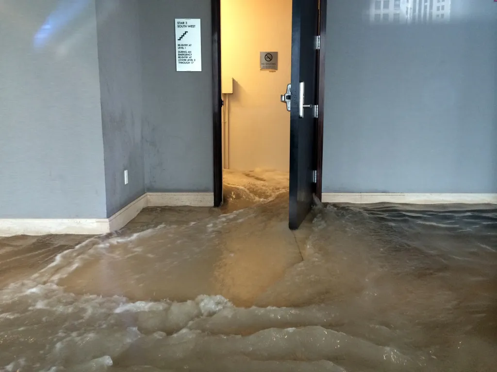 The water gushed out at an alarming rate of 250 gallons per minute