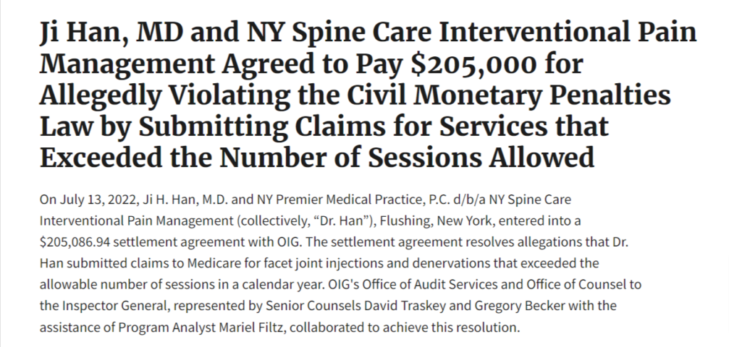 The Costly Consequences for Dr. Ji Han: Fraud Settlement Revealed