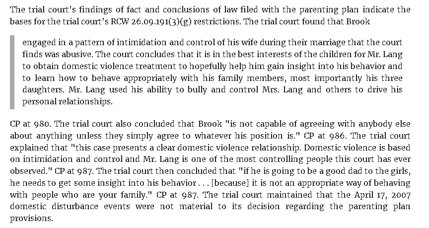 The Court’s Findings Against Brook Lang Seattle