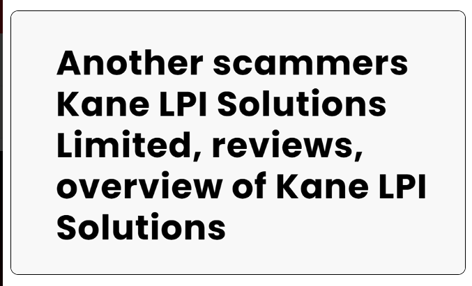 Kane LPI Solutions Limited