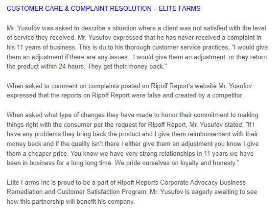 Elite Farms Inc