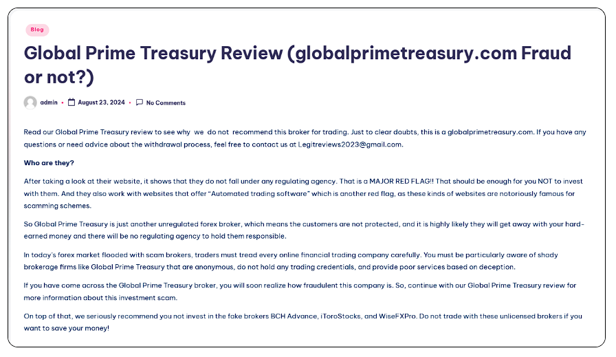 Global Prime Treasury