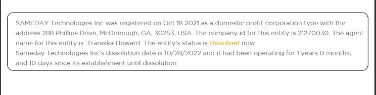Sameday Technologies Inc