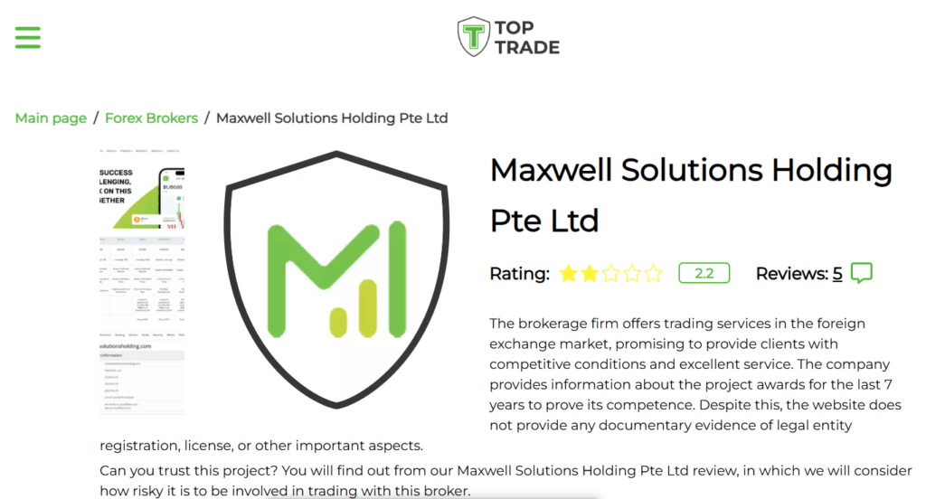 Maxwell Solutions Holding Pte Ltd
