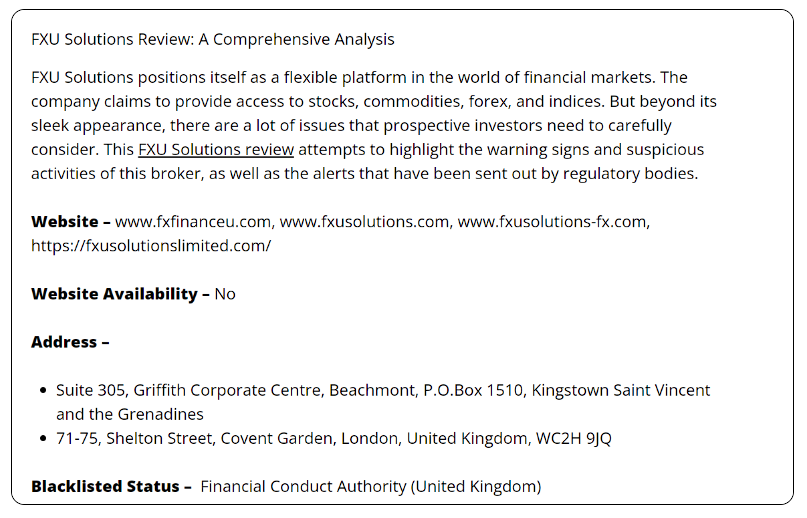 FXU Solutions