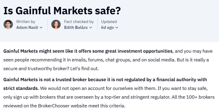 Gainful Markets